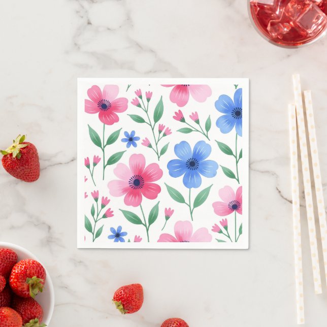 Serviette En Papier Joie de Fleur d'Eau de Rose (En situation)