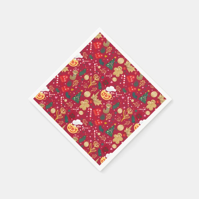 Serviette En Papier Joie de Noël (Coin)