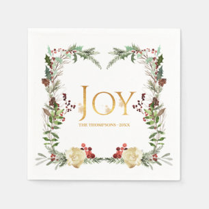 Serviette En Papier Joie rustique de Noël en hiver