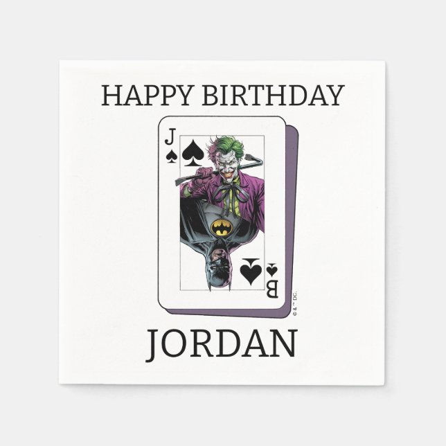 Serviette En Papier Joker and Batman Spade Playing Card Illustration (Devant)