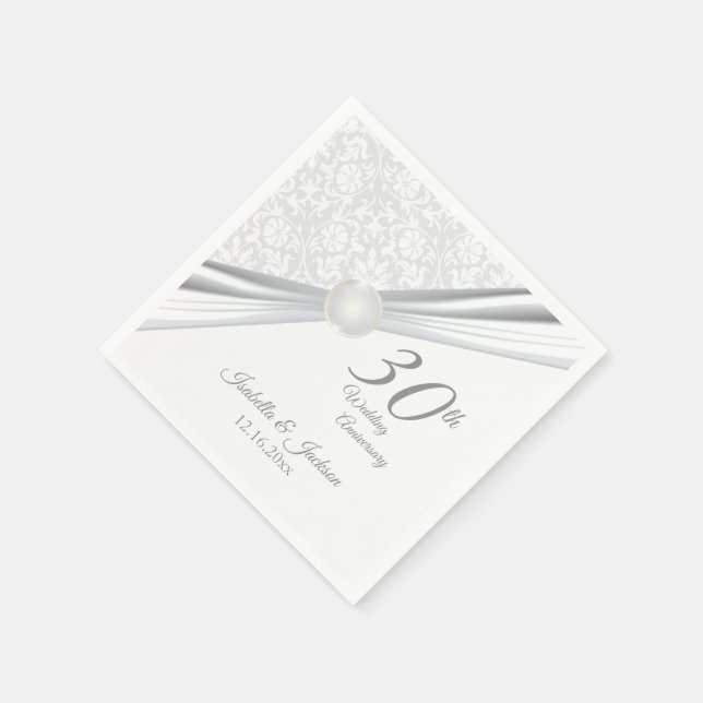 Serviette En Papier Joli 30ème anniversaire Mariage Design (Coin)