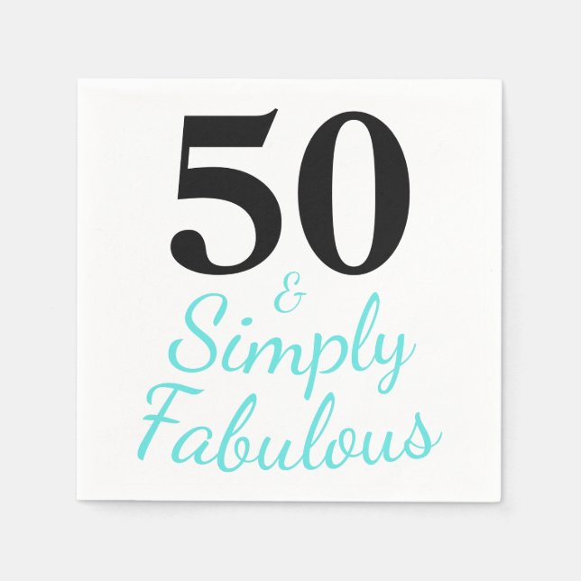 Serviette En Papier Joli 50 et simplement fabuleux Anniversaire (Devant)