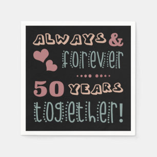 Serviette En Papier Joli 50e anniversaire de mariage
