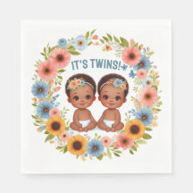 Joli African Twin Boys Baby shower Aquarelle