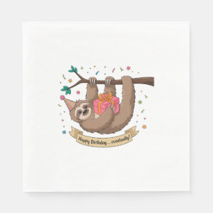 Serviette En Papier Joli Anniversaire à la Sloth