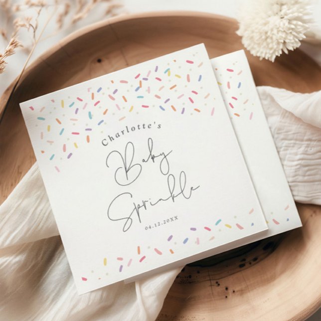 Serviette En Papier Joli Arc-en-ciel arroser bébé Sprinkle Douche (Cure Rainbow Sprinkle Baby Sprinkle Shower Party Napkins.)