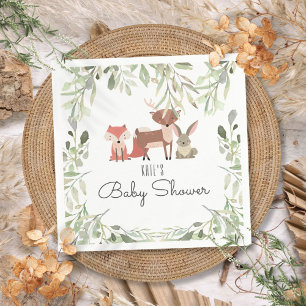 Serviette En Papier Joli Baby shower d'animaux en bois