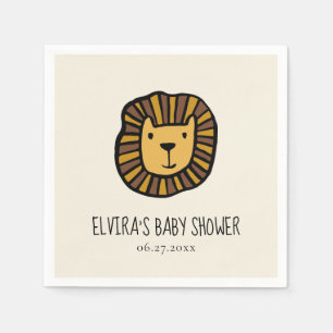 Serviette En Papier Joli Baby shower de lions de jungle
