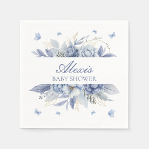 Serviette En Papier Joli Baby shower des papillons Bleu