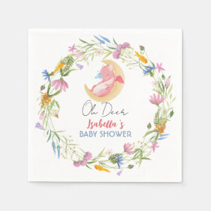 Serviette En Papier Joli baby shower fleur sauvage de dinosaure dragon