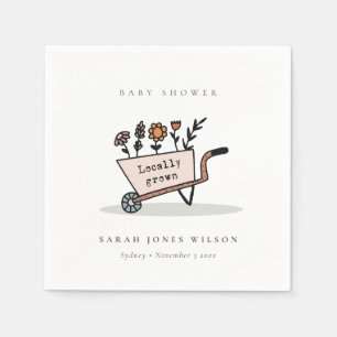 Serviette En Papier Joli Baby shower floral pâté à la végétation local