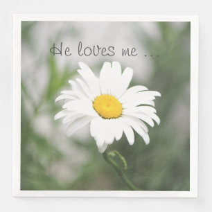 Serviette En Papier Joli blanc Fleur Daisy