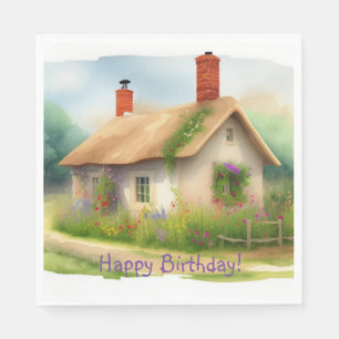 Serviette En Papier Joli chalet anglais Anniversaire