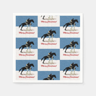 Serviette En Papier Joli Cheval Equestre Jumper Noël