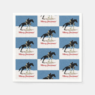 Serviette En Papier Joli Cheval équestre Noël