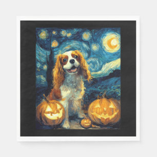 Serviette En Papier Joli chien Cavalier King Charles Spaniel Halloween