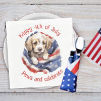 Joli chiot drapeau américain rouge blanc bleu Joye