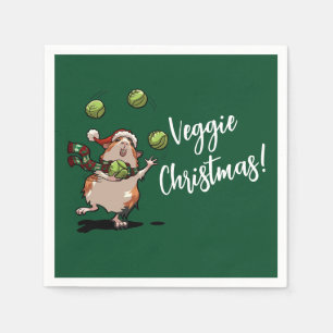 Serviette En Papier Joli cochon d'Inde végétal de Noël ! Lanceur de ch