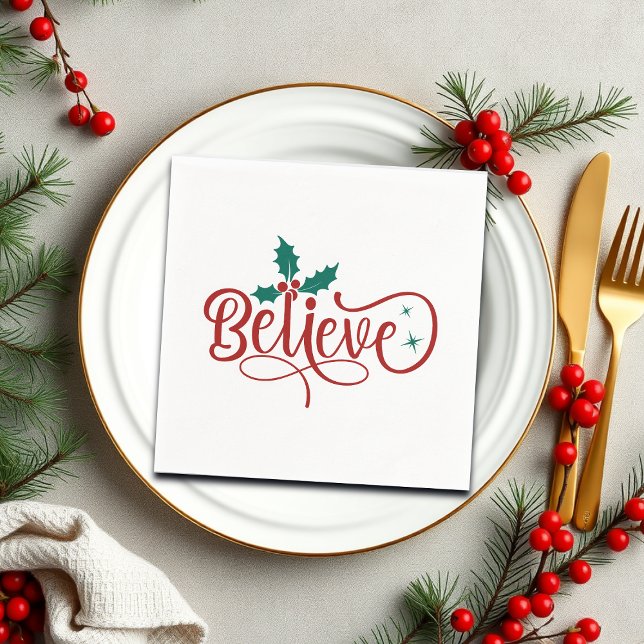 Serviette En Papier Joli 'Croire' Noël (Créateur téléchargé)