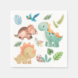Serviette En Papier joli dinosaure
