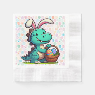 Serviette En Papier Joli dinosaure lapin de Pâques