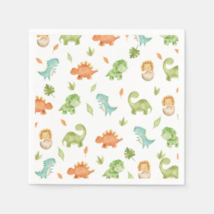 Serviette En Papier Joli Dinosaures Party T-Rex Brontosaurus