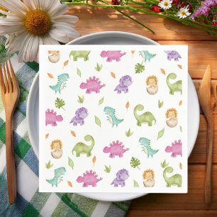 Serviette En Papier Joli Dinosaures Party T-Rex Brontosaurus