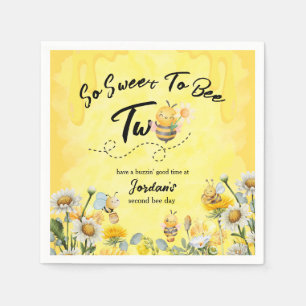 Serviette En Papier Joli doux pour être deux anniversaire Fleur sauvag