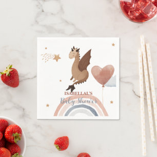 Serviette En Papier Joli dragon baby shower des garçons afro-américain