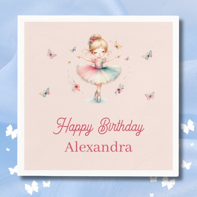 Serviette En Papier Joli Dusty rose Ballerina Anniversaire de enfant P (Créateur téléchargé)