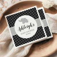 Joli Eléphant noir blanc Polka Baby shower point