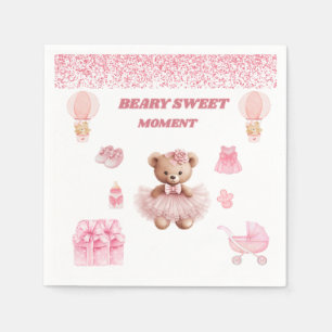 Serviette En Papier JOLI EN ROSE Fille Ours en peluche douche 4,75 des