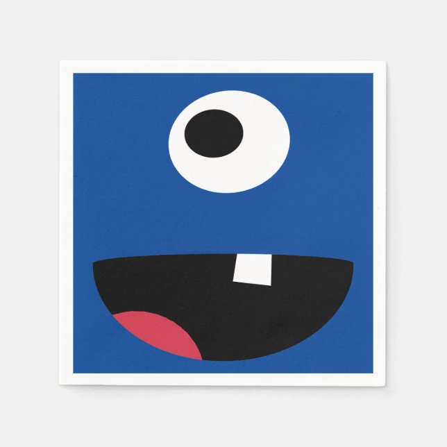 Serviette En Papier Joli Enfants Monstre Silencieux Visage Monstres Pa (Devant)