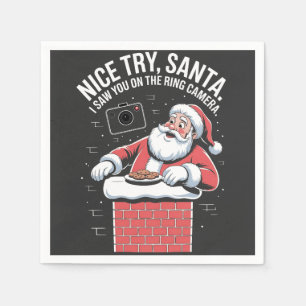 Serviette En Papier Joli essai Père Noël Je vous ai vu en appareil pho