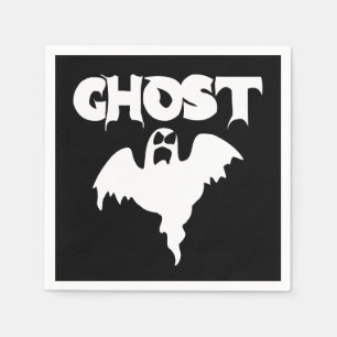 Serviette En Papier Joli fantôme noir Halloween