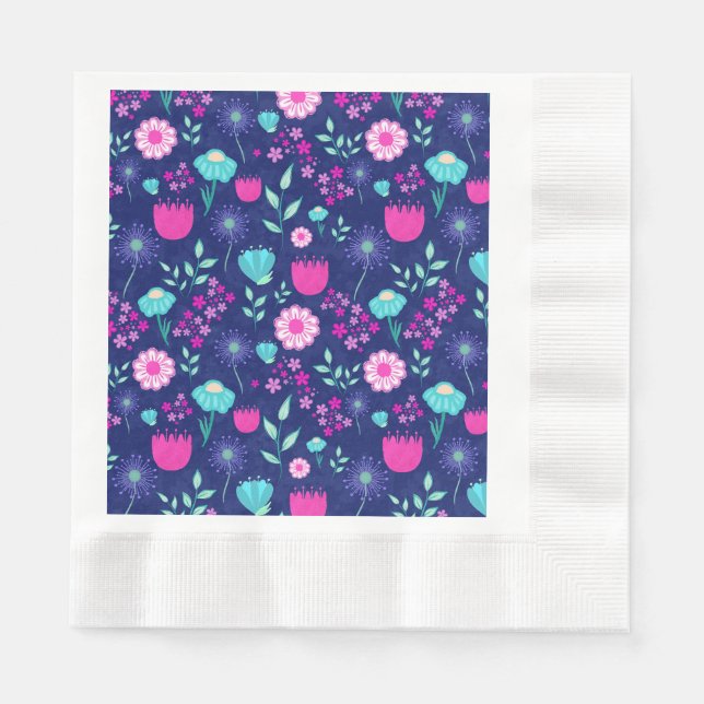 Serviette En Papier Joli fond à motif floral (Devant)