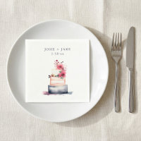 Joli gâteau mariage aquarelle