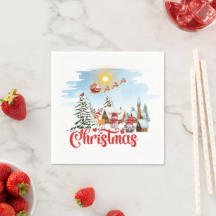 Serviette En Papier Joli Gnome, Bonhomme de Neige Célébrant les Fêtes