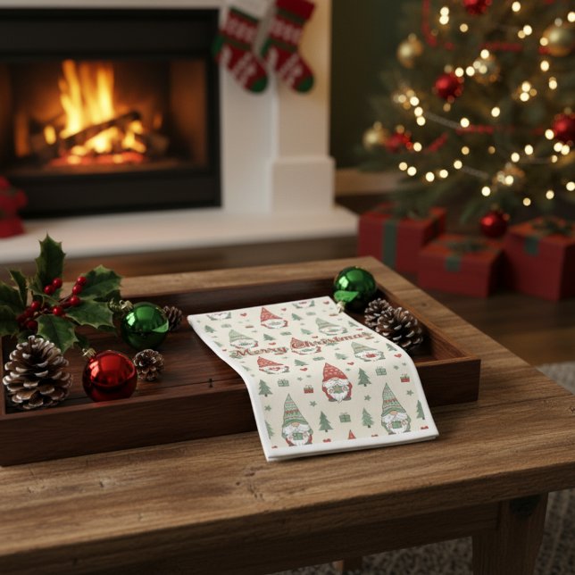 Serviette En Papier Joli Gnome de Noël Scandinave (Créateur téléchargé)