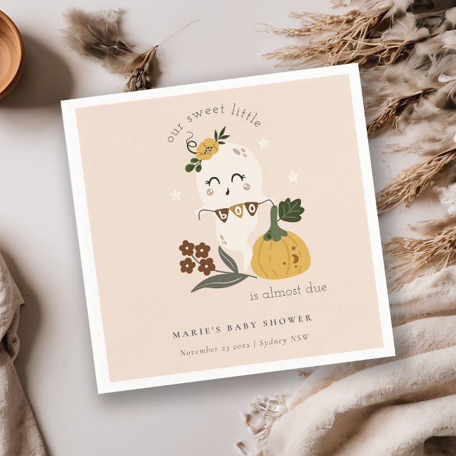 Serviette En Papier Joli Halloween Blush Ghost Little Boo Baby shower (Créateur téléchargé)