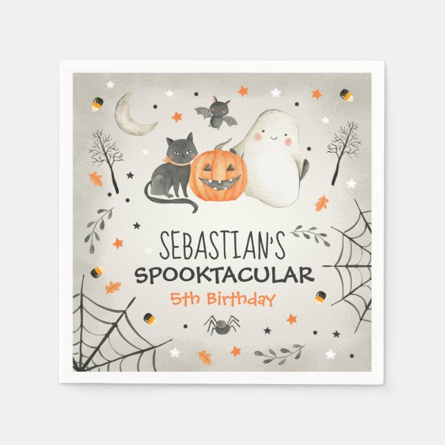 Serviette En Papier Joli Halloween Ghost Spooktacular Anniversaire Déc (Devant)