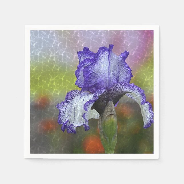 Serviette En Papier Joli Iris Violet (Devant)