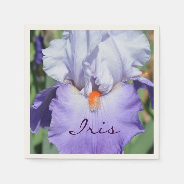 Serviette En Papier Joli Iris violet (Devant)