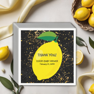 Serviette En Papier Joli Jaune Lemon Gold Parties scintillant Baby sho