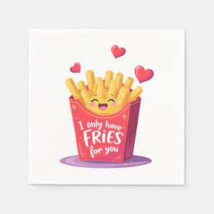 Serviette En Papier Joli jeu de mots sur les frites pour la Saint-Vale