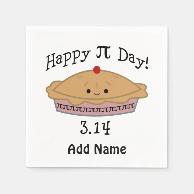 Serviette En Papier Joli Joyeux Pi Day ! (Devant)