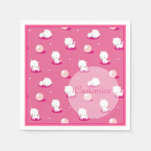 Serviette En Papier Joli Kitty Kittens rose Patten serviettes
