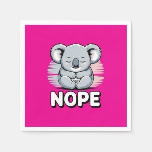 Serviette En Papier Joli koala endormi “Non” Dessin animé drôle