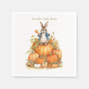 Serviette En Papier Joli lapin et Baby shower d'automne citrouille