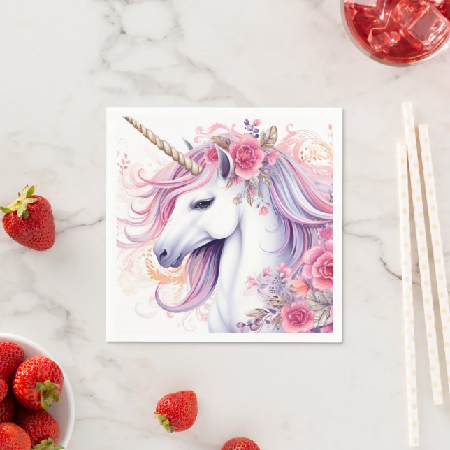Serviette En Papier Joli licorne magique (En situation)